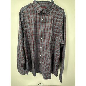 UNTUCKit Men's Macallen Blue Plaid Button Up‎ Shirt Long Sleeve Collared XXL